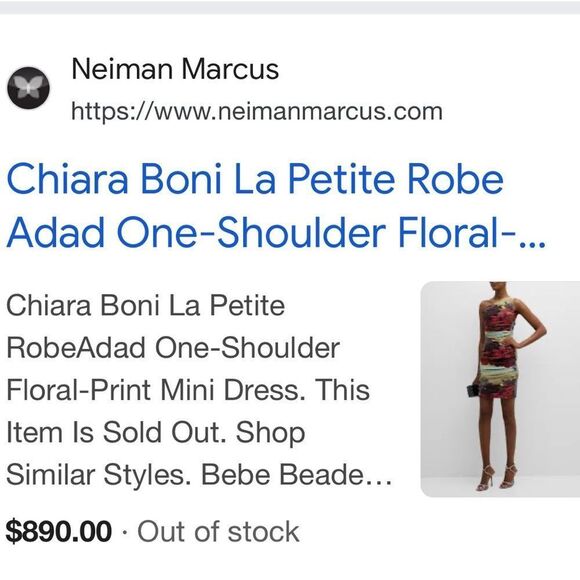 Chiara Boni La Petite Adad One-Shoulder
Floral-Print Mini Dress 14 NWT $890 - Picture 6 of 6